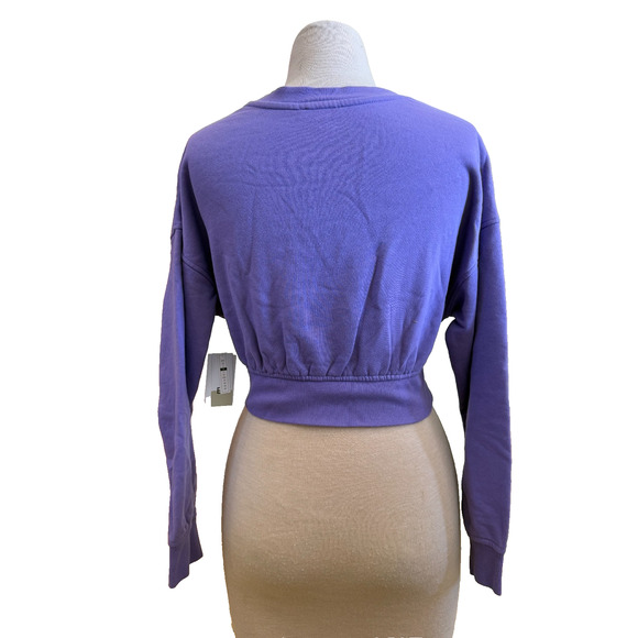 BP. Purple V-Neck Cropped Sweatshirt Top โ Size M โ New with Tags - Picture 2 of 3